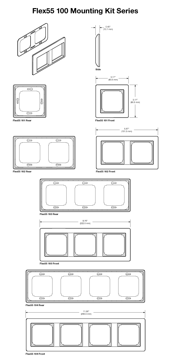 Flex55 100 安装套件系列 Panel Drawing