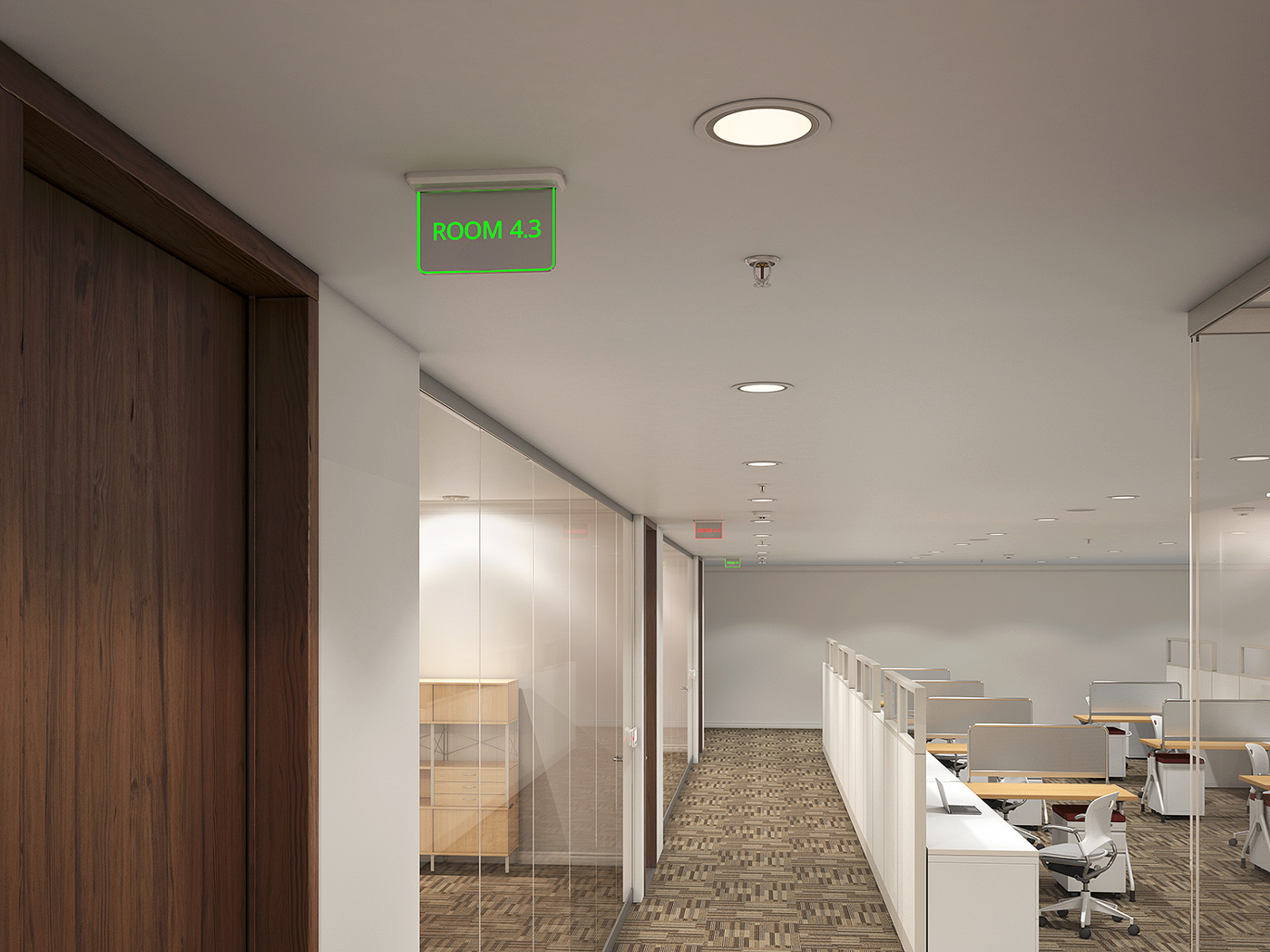 SSI 100C Ceiling Mount Indicator with Engraved Lens<br>*optional engraved lens required