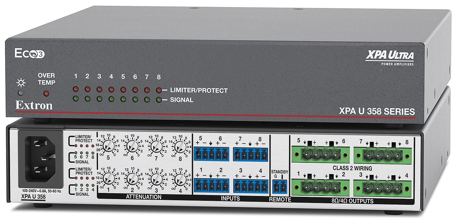XPA U 358 - Eight Channels, 35 watts - 8 or 4 ohms