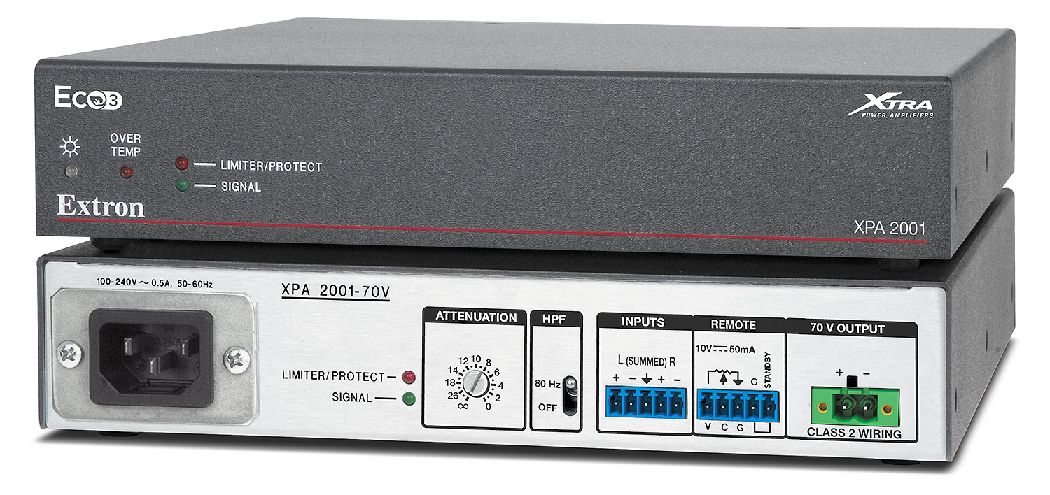 XPA 2001-70V - 70 V Mono Amp - 200 Watts