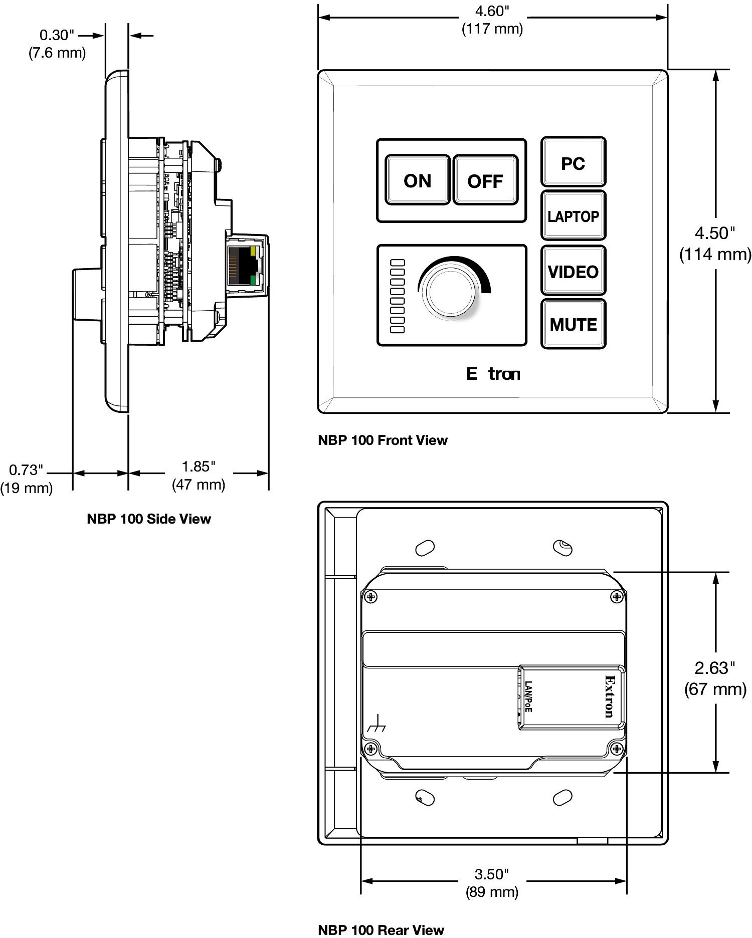 NBP 100 dimensions Diagram